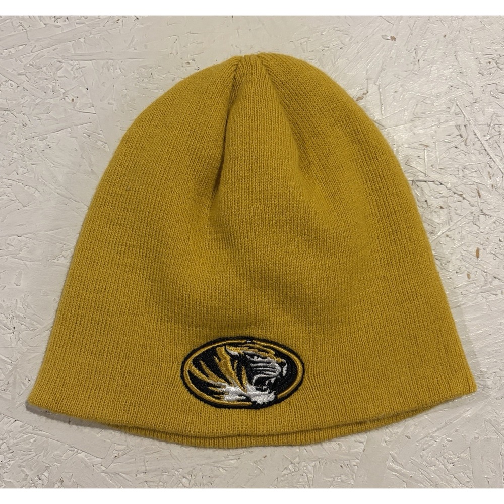 Top Of The World Mizzou Missouri Tigers Beanie‎ Hat Cap Yellow Embroidered